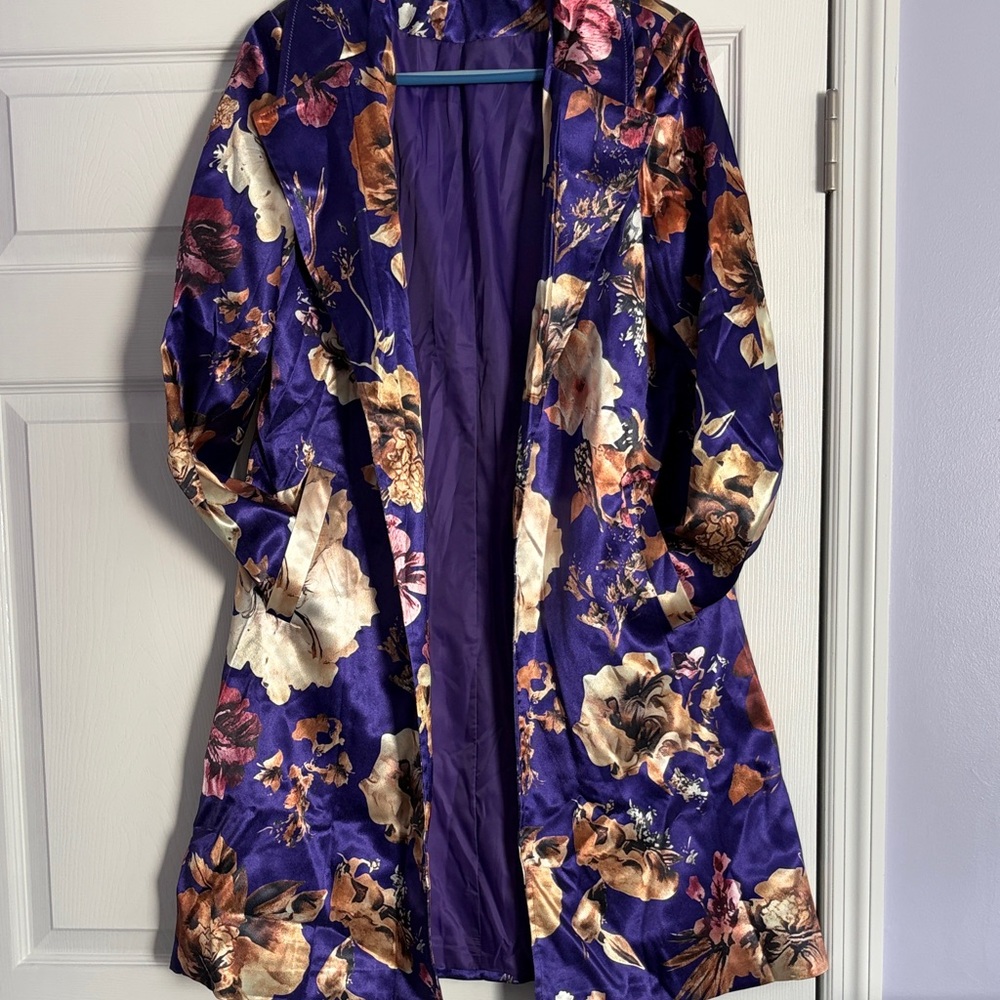 Floral Purple Long Coat